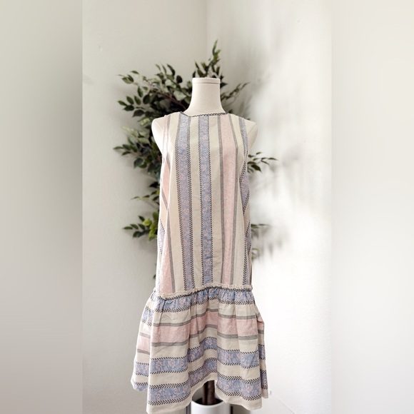 Anthropologie HD in Paris Pastel Colors Devon Drop-Waist Dress Size Medium - Picture 6 of 8